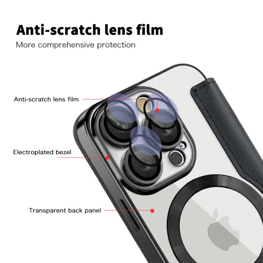  Techsuit - SmartMag könyv tok - iPhone 16 Pro - Fekete - 3