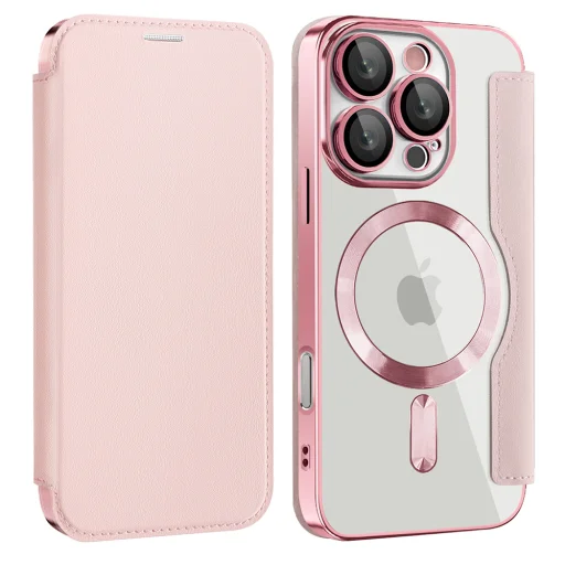  Techsuit - SmartMag könyvtok - iPhone 16 Pro Max - Rózsaszín tok - 2