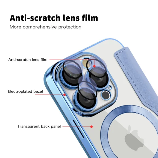  Techsuit - SmartMag Könyv Tok - iPhone 16 Pro Max - Világoskék tok - 3