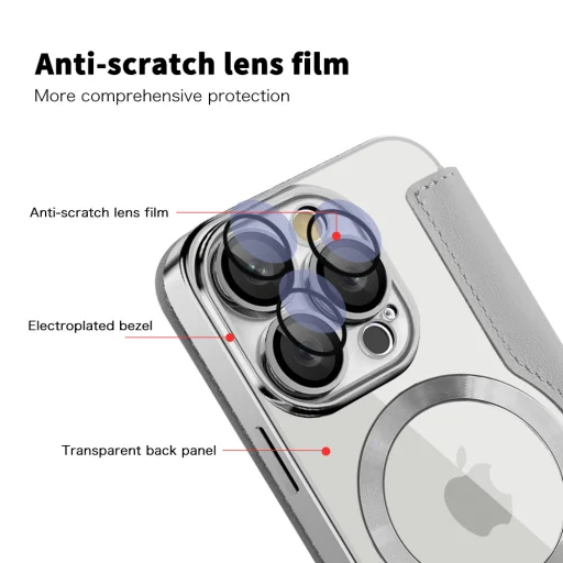  Techsuit - SmartMag könyvtok - iPhone 16 Pro Max - Szürke tok - 3