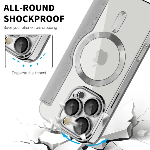  Techsuit - SmartMag könyvtok - iPhone 16 Pro Max - Szürke tok - 4