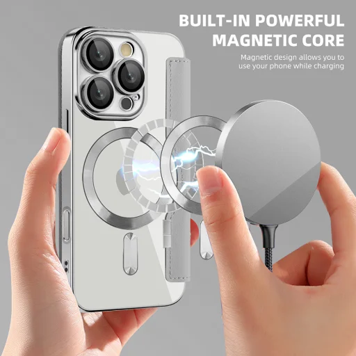  Techsuit - SmartMag könyvtok - iPhone 16 Pro Max - Szürke tok - 6