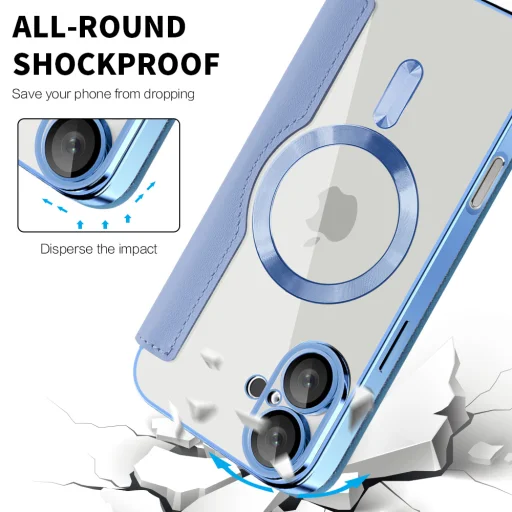  Techsuit - SmartMag könyvtok - iPhone 16 - Világoskék tok - 4