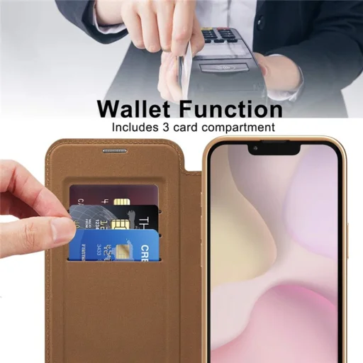  Techsuit - SmartMag könyv tok - iPhone 16-hoz - Barna - 5