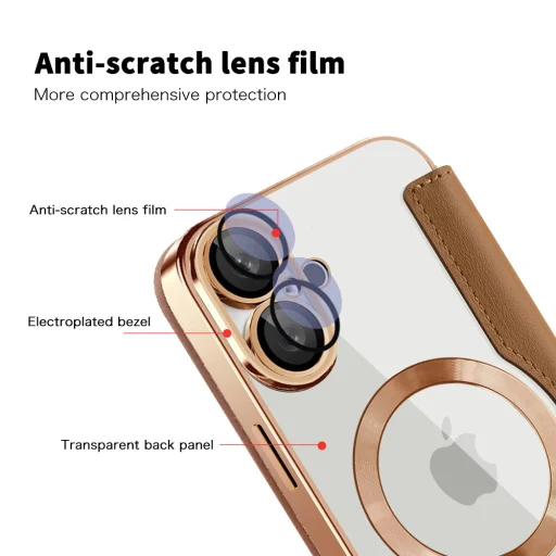  Techsuit - SmartMag könyvtok - iPhone 16 - Barna tok - 3