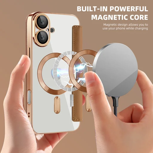  Techsuit - SmartMag könyvtok - iPhone 16 - Barna tok - 6