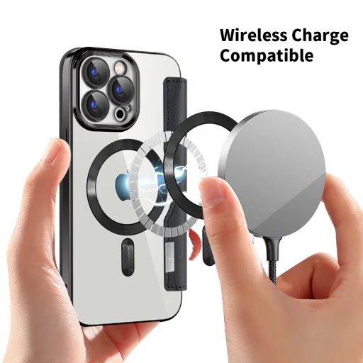  Techsuit - SmartMag könyvtok - iPhone 15 Pro - Fekete tok - 6