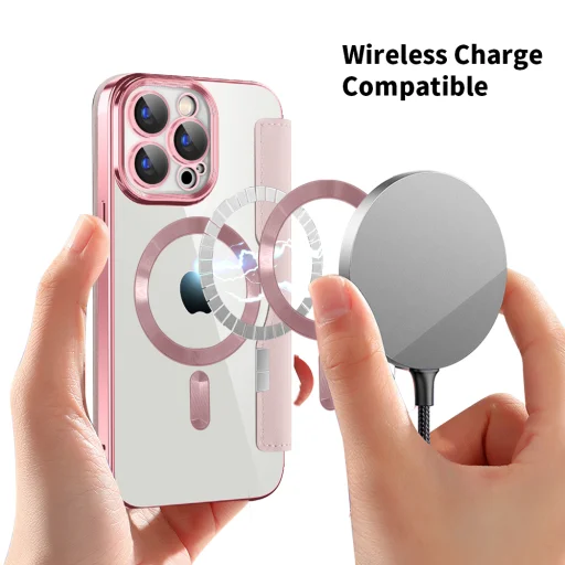  Techsuit - SmartMag Könyv Tok - iPhone 15 Pro - Rózsaszín tok - 6