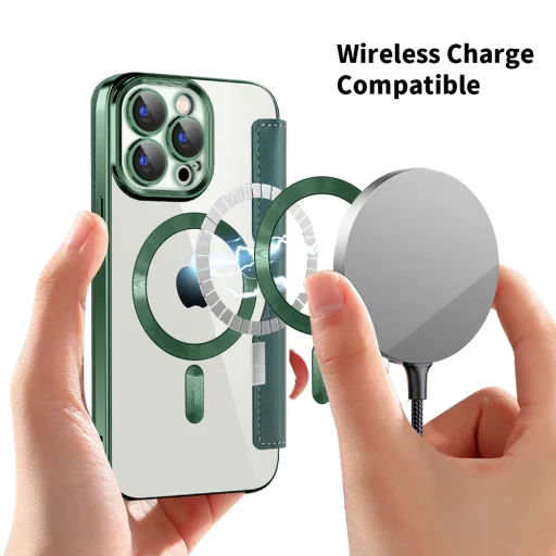  Techsuit - SmartMag Könyvtok - iPhone 15 Pro Max - Zöld tok - 6