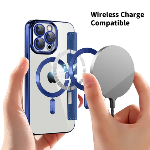  Techsuit - SmartMag könyvtok - iPhone 15 Pro Max - Kék tok - 6