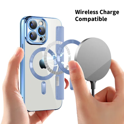  Techsuit - SmartMag Könyvszerű Tok - iPhone 15 Pro - Világoskék tok - 6