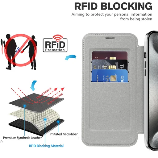  Techsuit - SmartMag Telefontok - iPhone 15 Pro - Szürke tok - 4