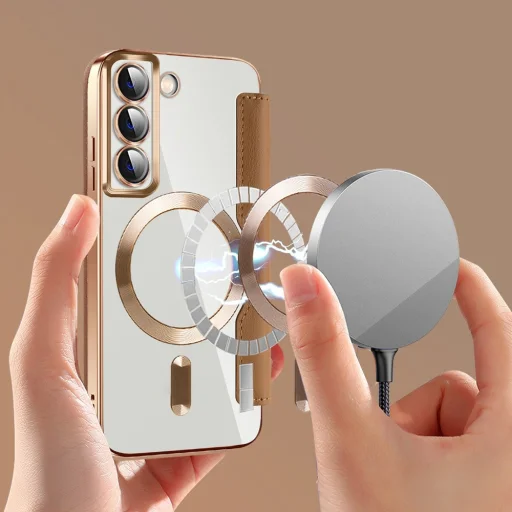  Techsuit - SmartMag Könyvtok - Samsung Galaxy S22 5G - Barna tok - 13