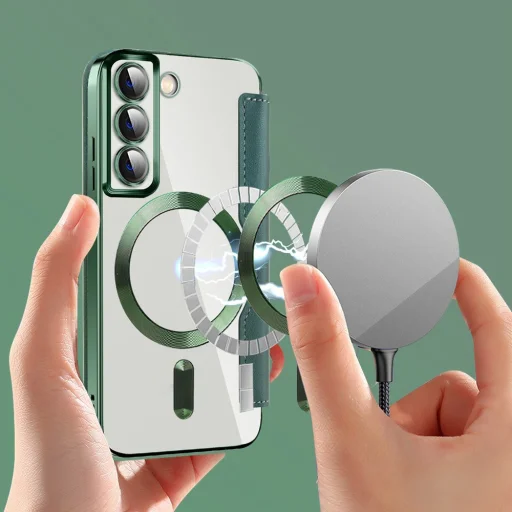  Techsuit - SmartMag könyvtok - Samsung Galaxy S22 5G - Zöld tok - 9