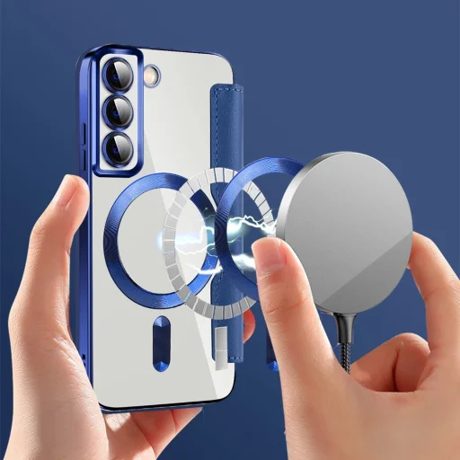  Techsuit - SmartMag könyvtok - Samsung Galaxy S22 5G - Kék tok - 5