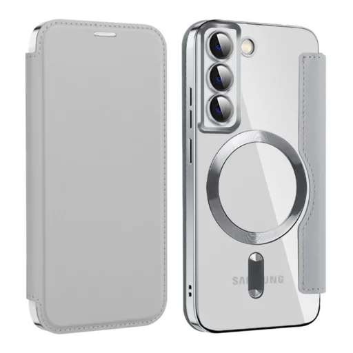  Techsuit - SmartMag könyvtok - Samsung Galaxy S22 5G - Szürke tok - 2