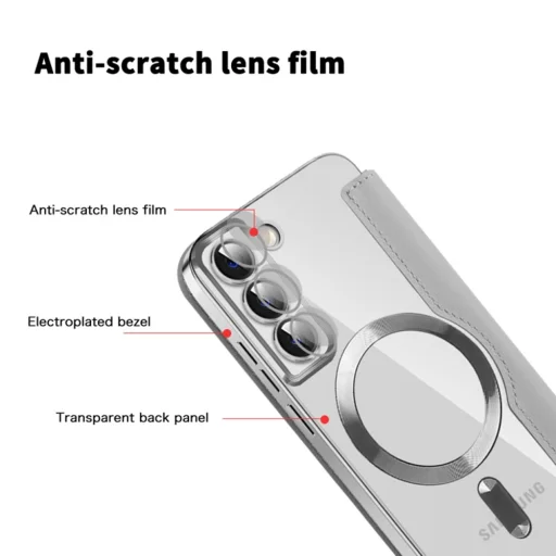  Techsuit - SmartMag könyvtok - Samsung Galaxy S22 5G - Szürke tok - 3