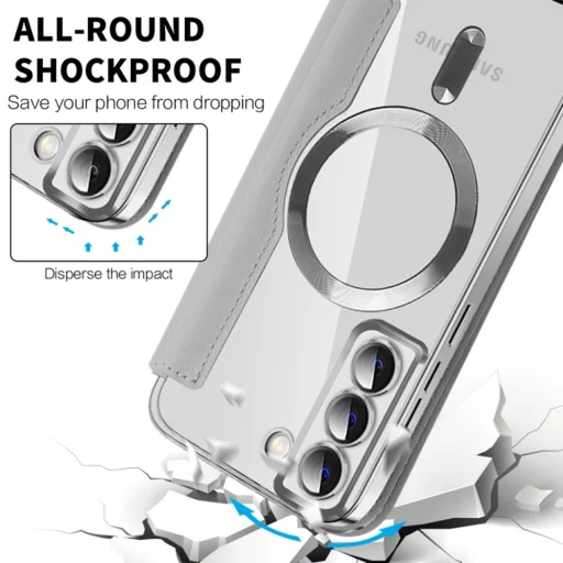  Techsuit - SmartMag könyvtok - Samsung Galaxy S22 5G - Szürke tok - 4