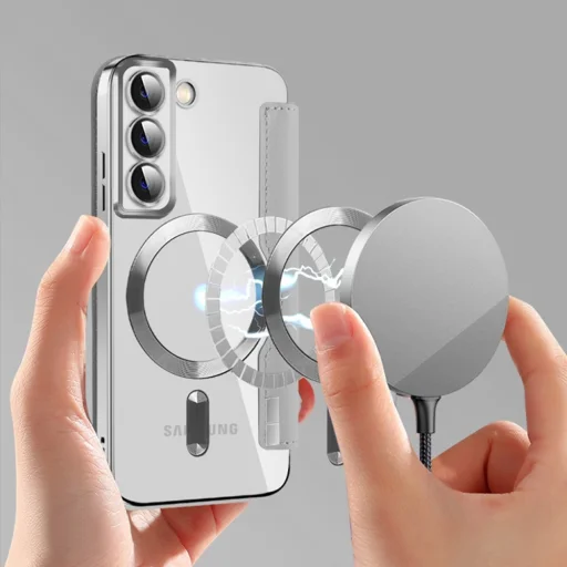  Techsuit - SmartMag könyvtok - Samsung Galaxy S22 5G - Szürke tok - 6