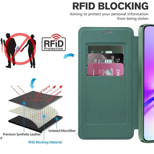  Techsuit - SmartMag könyvtok - Samsung Galaxy A05 - Zöld tok - 5