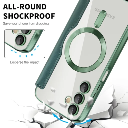  Techsuit - SmartMag könyvtok - Samsung Galaxy A15 4G / A15 5G - Zöld tok - 4