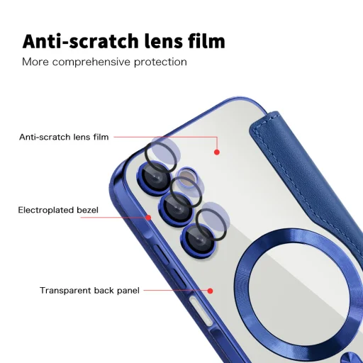  Techsuit - SmartMag Könyvtok - Samsung Galaxy A15 4G / A15 5G - Kék tok - 3