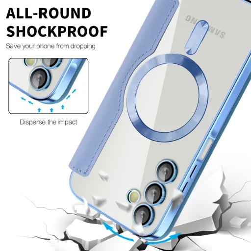  Techsuit - SmartMag könyvtok - Samsung Galaxy A15 4G / A15 5G - Világoskék tok - 4