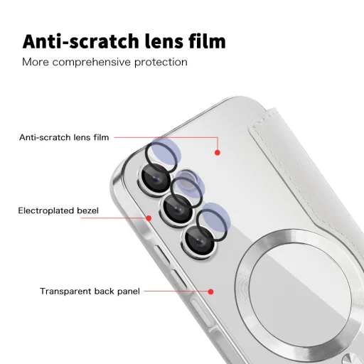  Techsuit - SmartMag könyvtok - Samsung Galaxy A15 4G / A15 5G - Szürke tok - 3