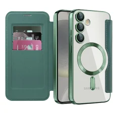  Techsuit - SmartMag Könyv Tok - Samsung Galaxy S24 Plus - Zöld tok