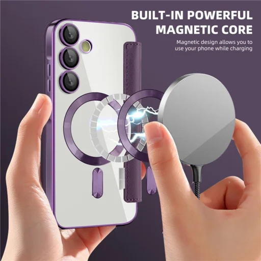  Techsuit - SmartMag Könyv Tok - Samsung Galaxy A55 5G - Lila tok - 5