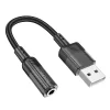 HOCO adapter AUX USB-ről 3,5 mm-es Jack csatlakozóra (női) Spirit LS37 fekete thumbnail