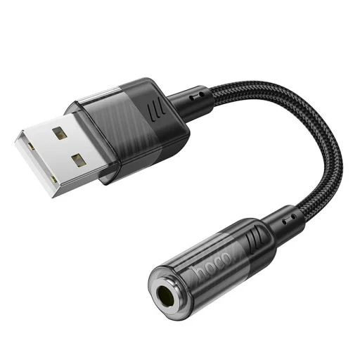 HOCO adapter AUX USB-ről 3,5 mm-es Jack csatlakozóra (női) Spirit LS37 fekete - 1