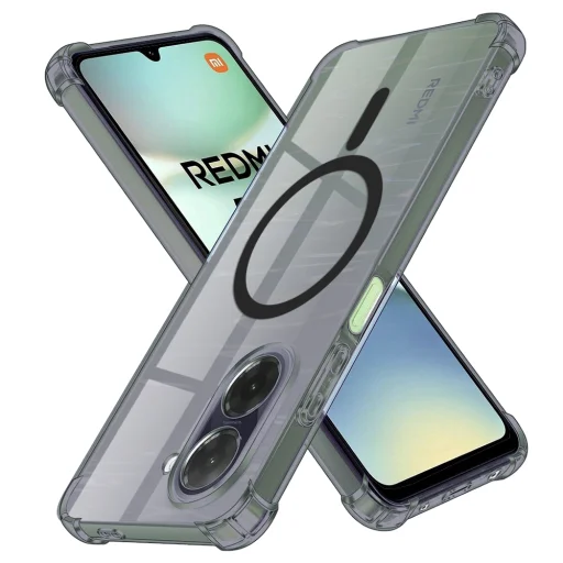  Techsuit - Sokkvédett átlátszó szilikon MagSafe tok - Xiaomi Redmi A5 4G (Standard) - Füstfekete - 1