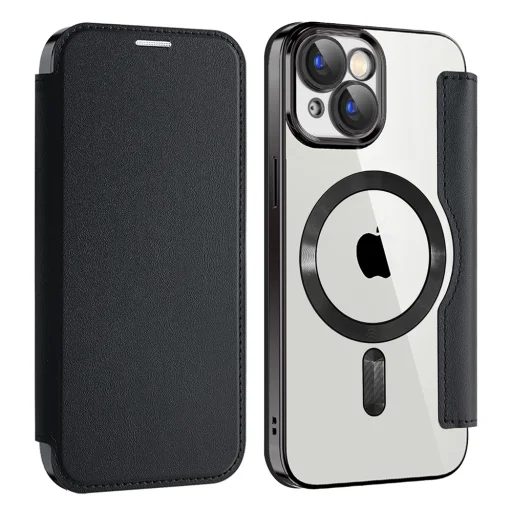  Techsuit - SmartMag könyvtok - iPhone 15 - Fekete tok - 2