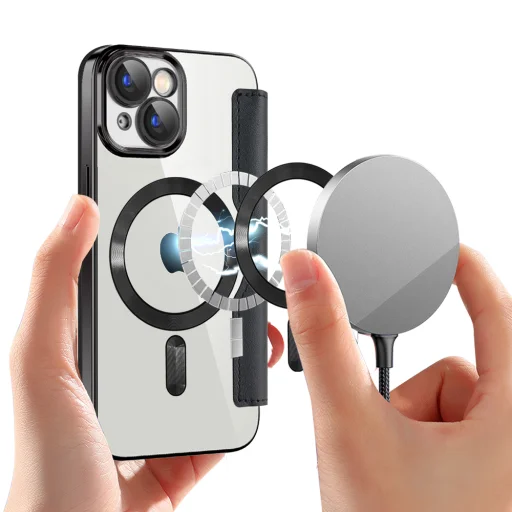  Techsuit - SmartMag könyvtok - iPhone 15 - Fekete tok - 6