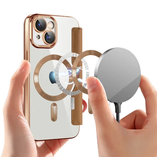  Techsuit - SmartMag könyv tok - iPhone 15 - Barna - 6