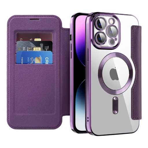  iPhone 14 Pro Max Lila Techsuit SmartMag könyvtok - 1