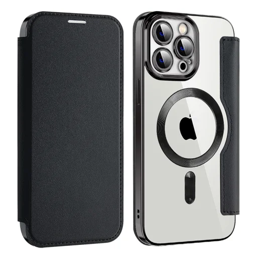  iPhone 13 Pro Fekete Techsuit - SmartMag könyvtok - 2