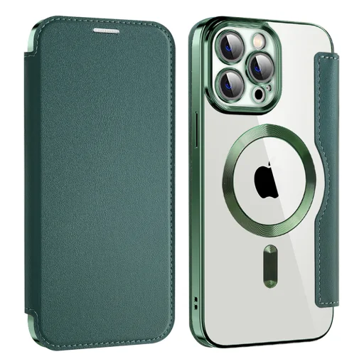  iPhone 13 Pro Zöld Techsuit SmartMag Könyvtok - 2