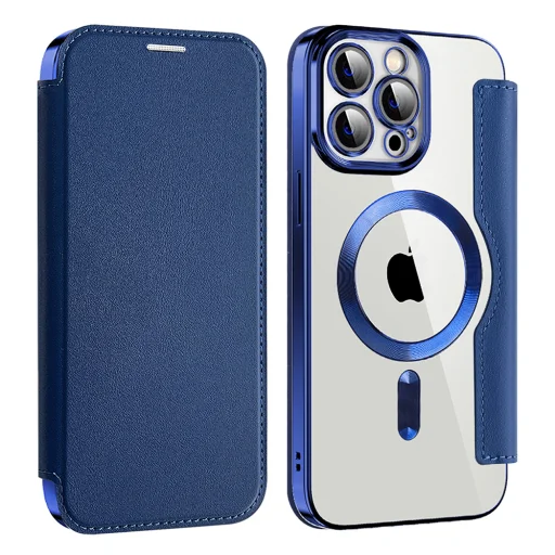  iPhone 13 Pro Max Kék Techsuit SmartMag Könyv Tok - 2