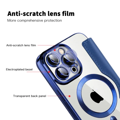  iPhone 13 Pro Max Kék Techsuit SmartMag Könyv Tok - 3