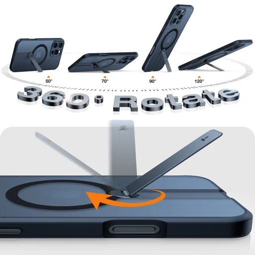  Torras - Pstand Spin - iPhone 16 Pro Max - Fekete tok - 4