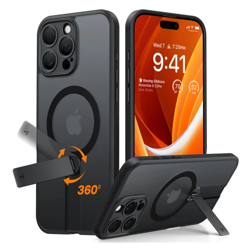  Torras - Pstand Spin - iPhone 16 Pro Max - Fekete tok - 1