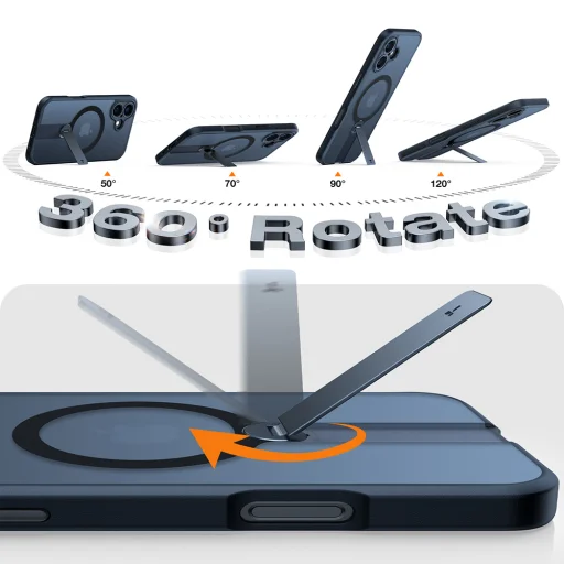  Torras - Pstand Spin - iPhone 16 Plus - Fekete tok - 2