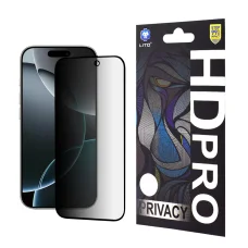  Lito - HD Pro Adatvédelem - iPhone 16 Pro - Fekete üvegfólia