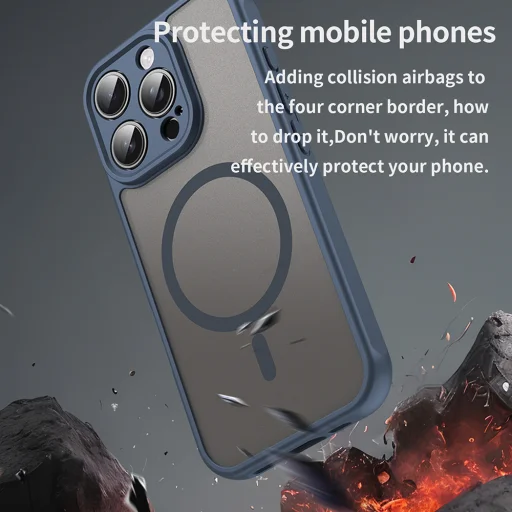 Techsuit - HaloFrost II MagSafe - iPhone 16 Pro - mélykék tok - 5