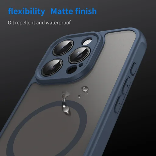 Techsuit - HaloFrost II MagSafe - iPhone 16 Pro - mélykék tok - 6