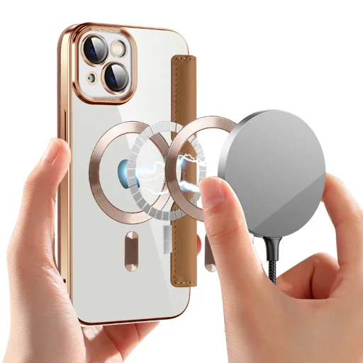  iPhone 13 Barna Techsuit SmartMag könyv tok - 6