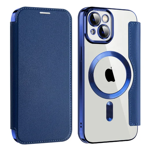  iPhone 13 Kék Techsuit SmartMag könyv tok - 3