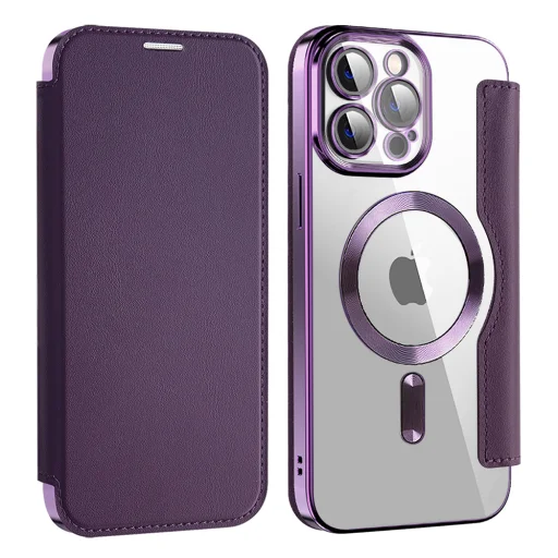  iPhone 13 Pro Lila Techsuit SmartMag könyvtok - 2